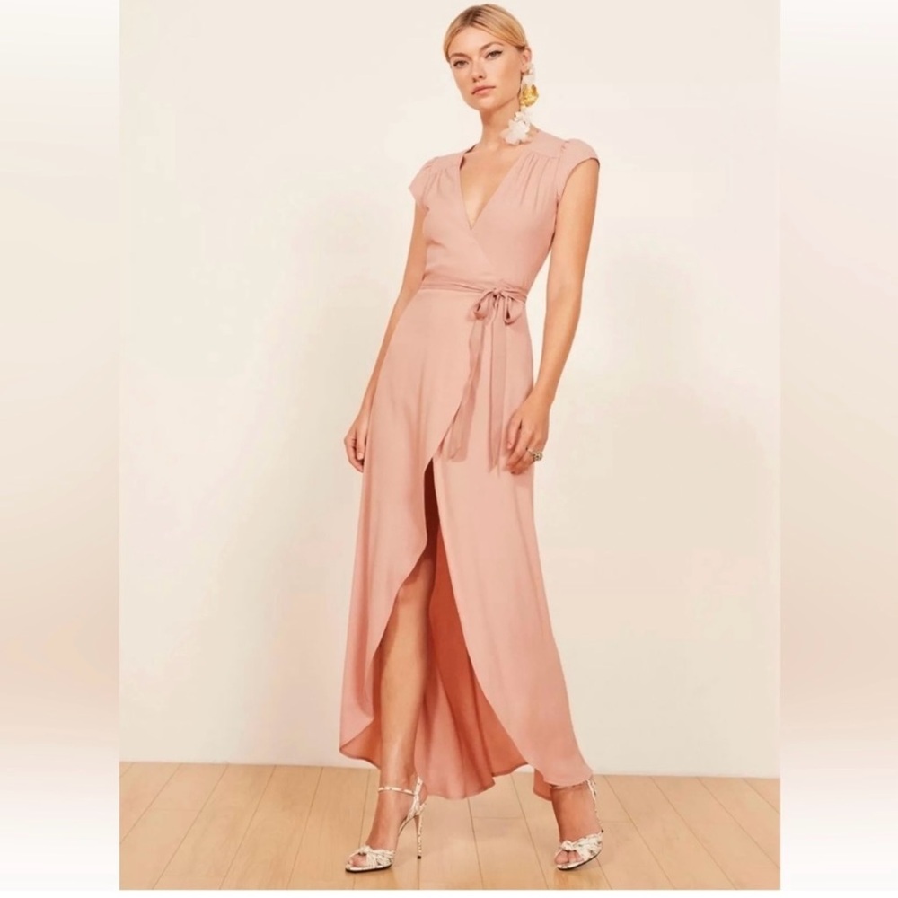 Reformation $268 Elegant Pink Wrap Dress